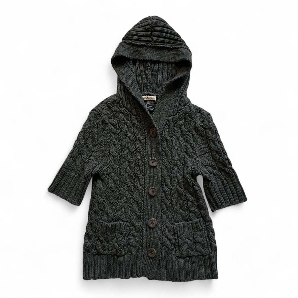 Vintage Forever 21 gray knit sweater with hood size M